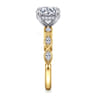 Claudia - 14K White-Yellow Gold Round Diamond Engagement Ring - 0.3 ct