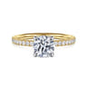 Twain - 14K Yellow-White Gold Round Diamond Engagement Ring - 0.2 ct