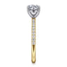 Twain - 14K Yellow-White Gold Round Diamond Engagement Ring - 0.2 ct