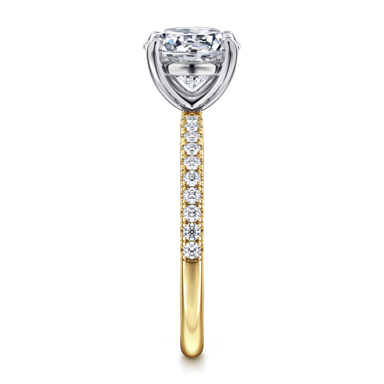 Twain - 14K Yellow-White Gold Round Diamond Engagement Ring - 0.2 ct - Shot 4