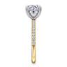 Twain - 14K Yellow-White Gold Round Diamond Engagement Ring - 0.2 ct