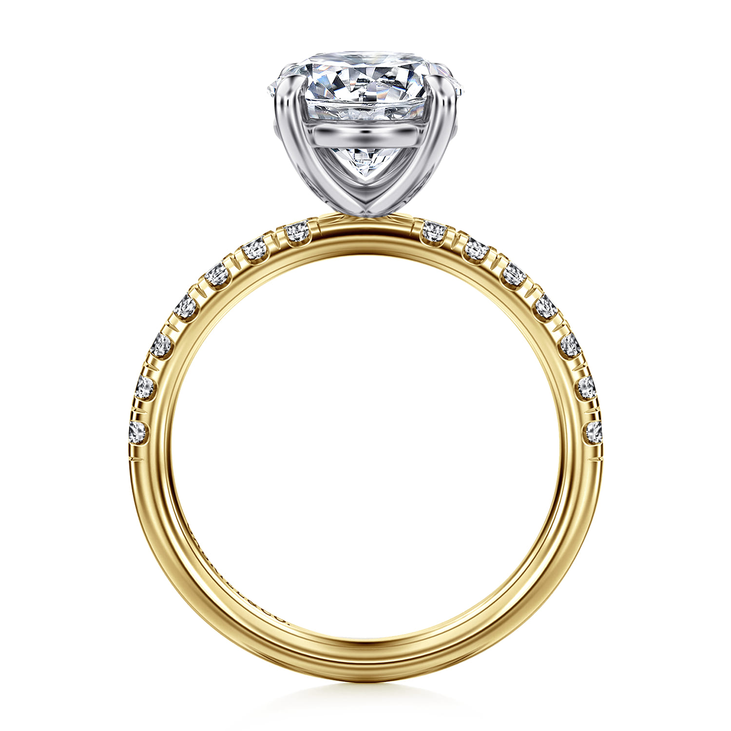 Winslow - 14K White-Yellow Gold Round Diamond Engagement Ring - 0.36 ct - Shot 2