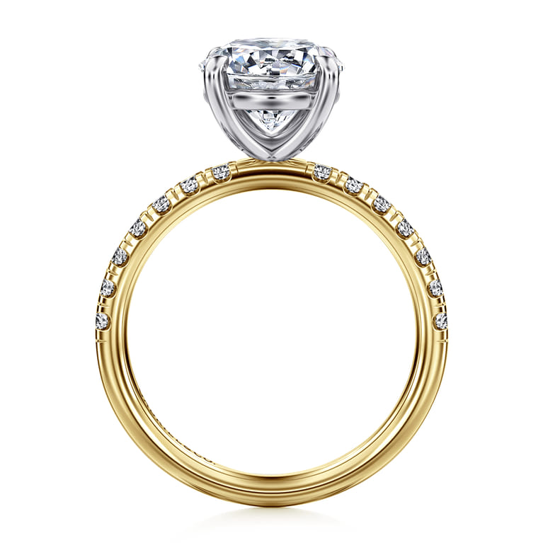 Winslow - 14K White-Yellow Gold Round Diamond Engagement Ring - 0.36 ct - Shot 2