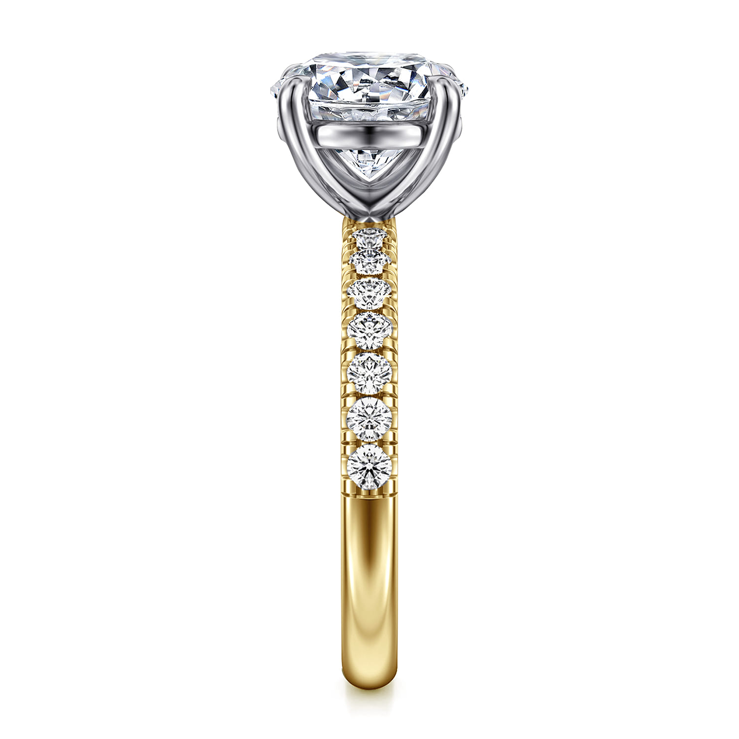 Winslow - 14K White-Yellow Gold Round Diamond Engagement Ring - 0.36 ct - Shot 4