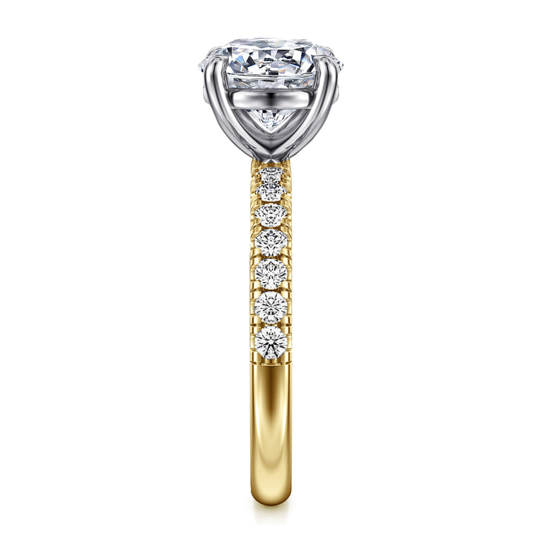 Winslow - 14K White-Yellow Gold Round Diamond Engagement Ring - 0.36 ct - Shot 4