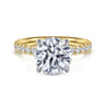 Winslow - 14K White-Yellow Gold Round Diamond Engagement Ring - 0.38 ct