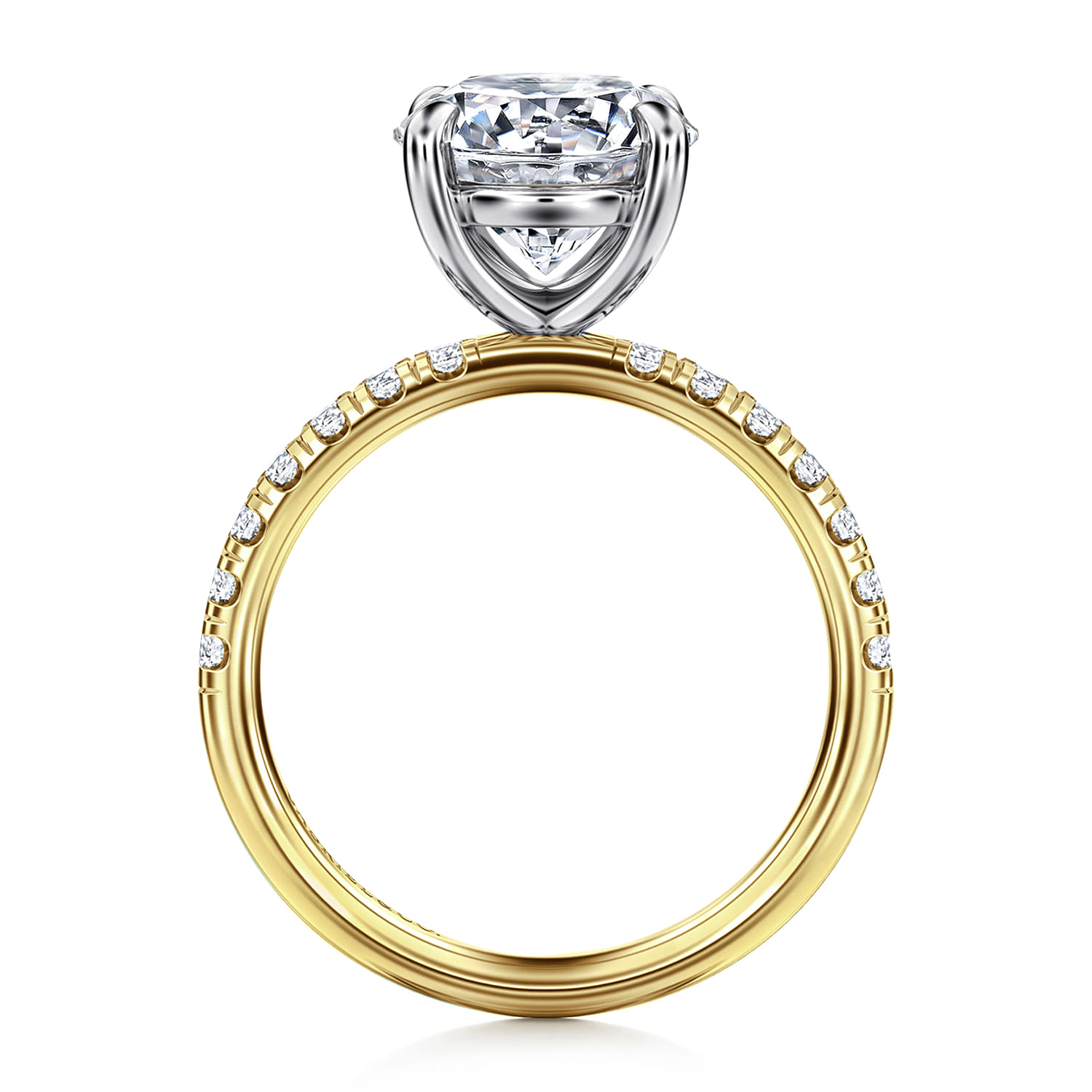 Winslow - 14K White-Yellow Gold Round Diamond Engagement Ring - 0.38 ct - Shot 2