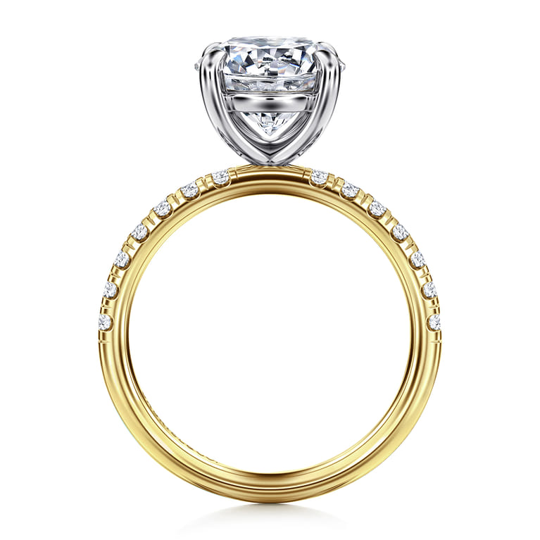 Winslow - 14K White-Yellow Gold Round Diamond Engagement Ring - 0.38 ct - Shot 2