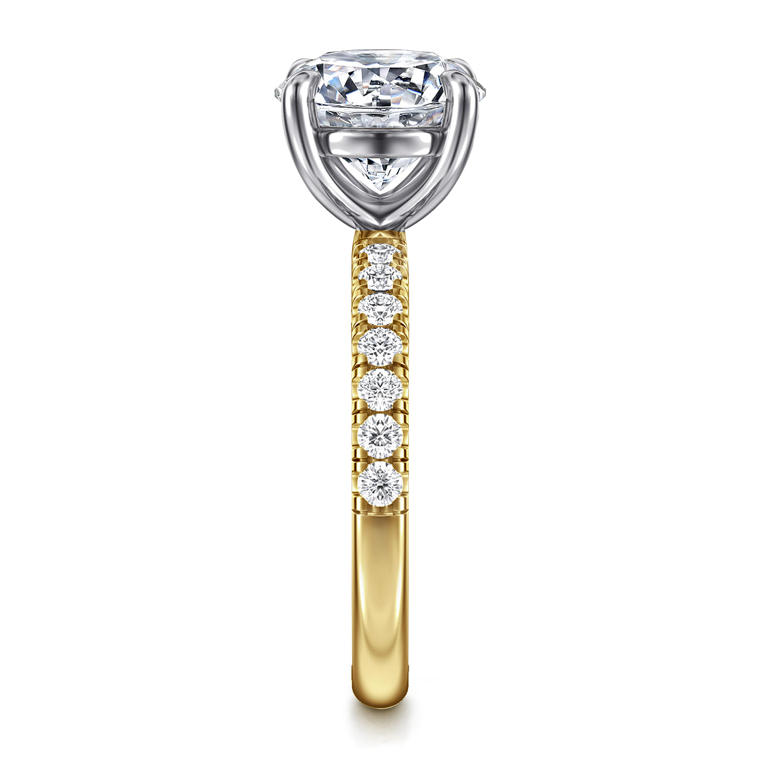 Winslow - 14K White-Yellow Gold Round Diamond Engagement Ring - 0.38 ct - Shot 4