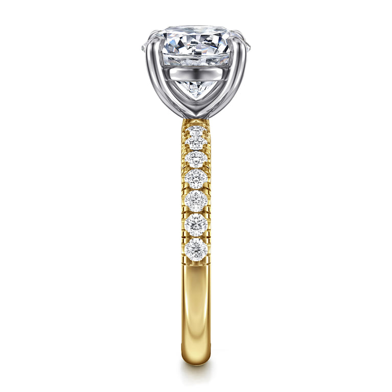 Winslow - 14K White-Yellow Gold Round Diamond Engagement Ring - 0.38 ct - Shot 4