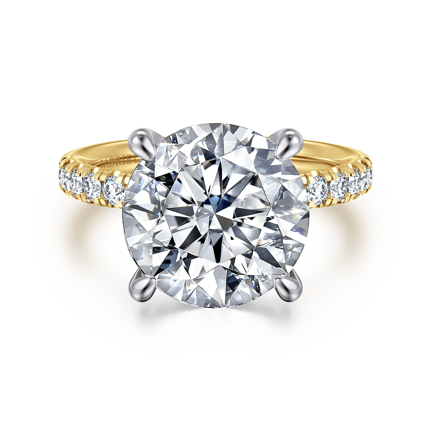 Winslow - 14K White-Yellow Gold Round Diamond Engagement Ring - 0.35 ct - Shot 1