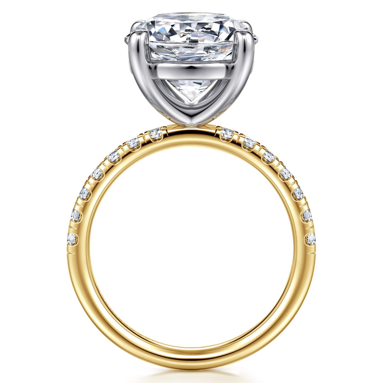Winslow - 14K White-Yellow Gold Round Diamond Engagement Ring - 0.35 ct - Shot 2
