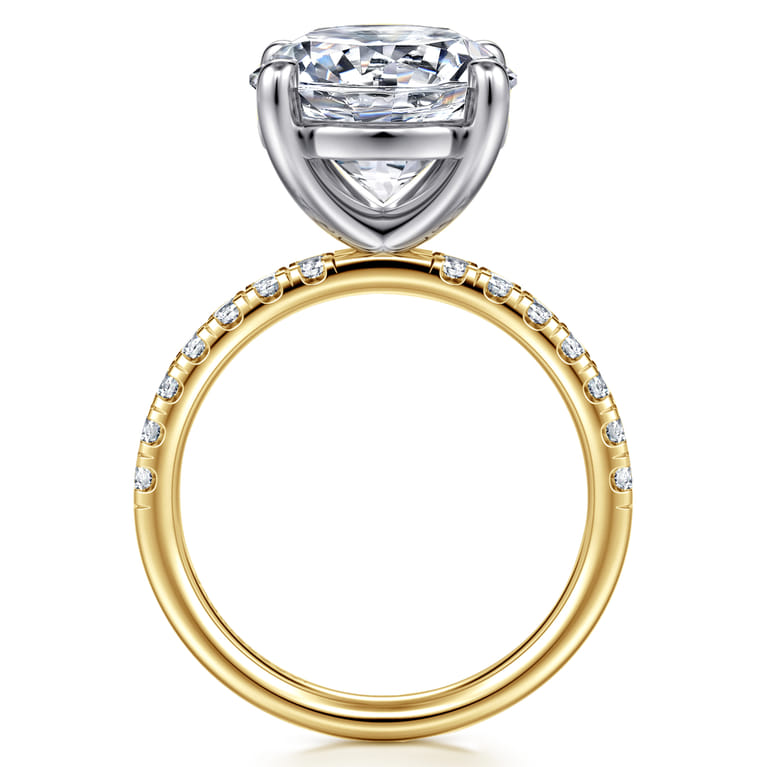 Winslow - 14K White-Yellow Gold Round Diamond Engagement Ring - 0.35 ct - Shot 2