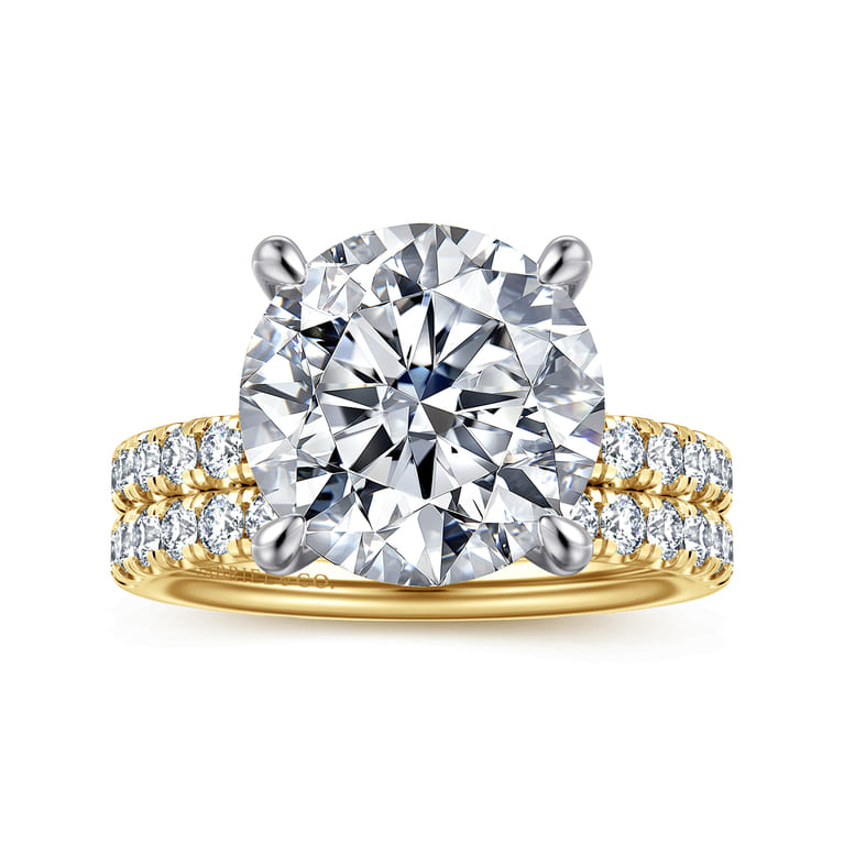 Winslow - 14K White-Yellow Gold Round Diamond Engagement Ring - 0.35 ct - Shot 4