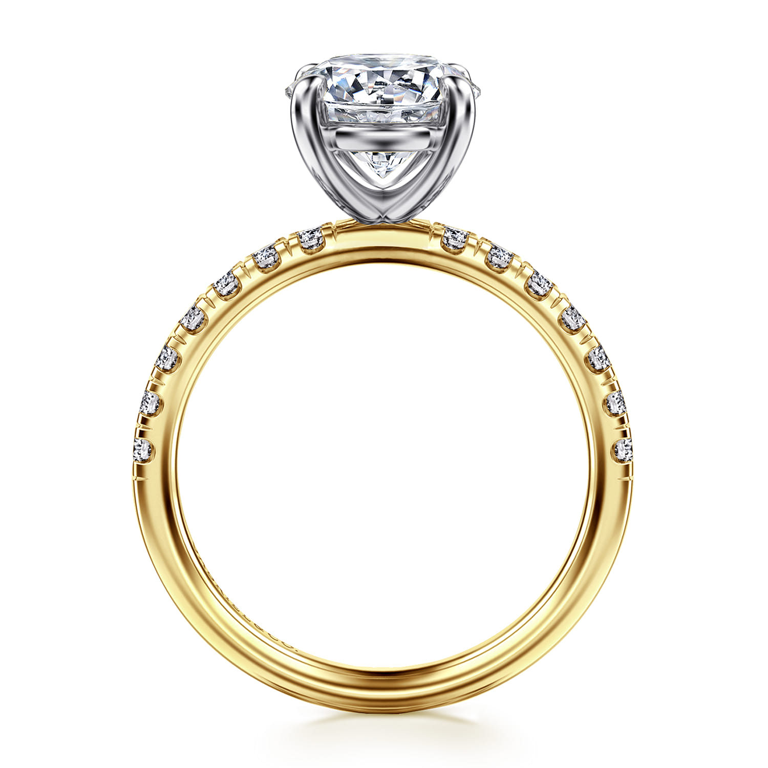 Winslow - 14K White-Yellow Gold Round Diamond Engagement Ring - 0.35 ct - Shot 2