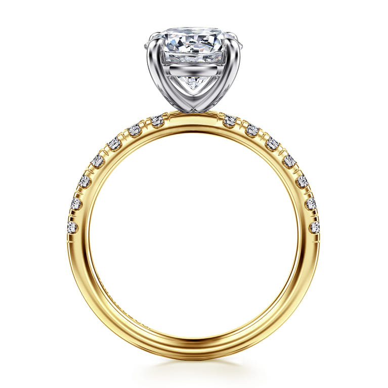 Winslow - 14K White-Yellow Gold Round Diamond Engagement Ring - 0.35 ct - Shot 2