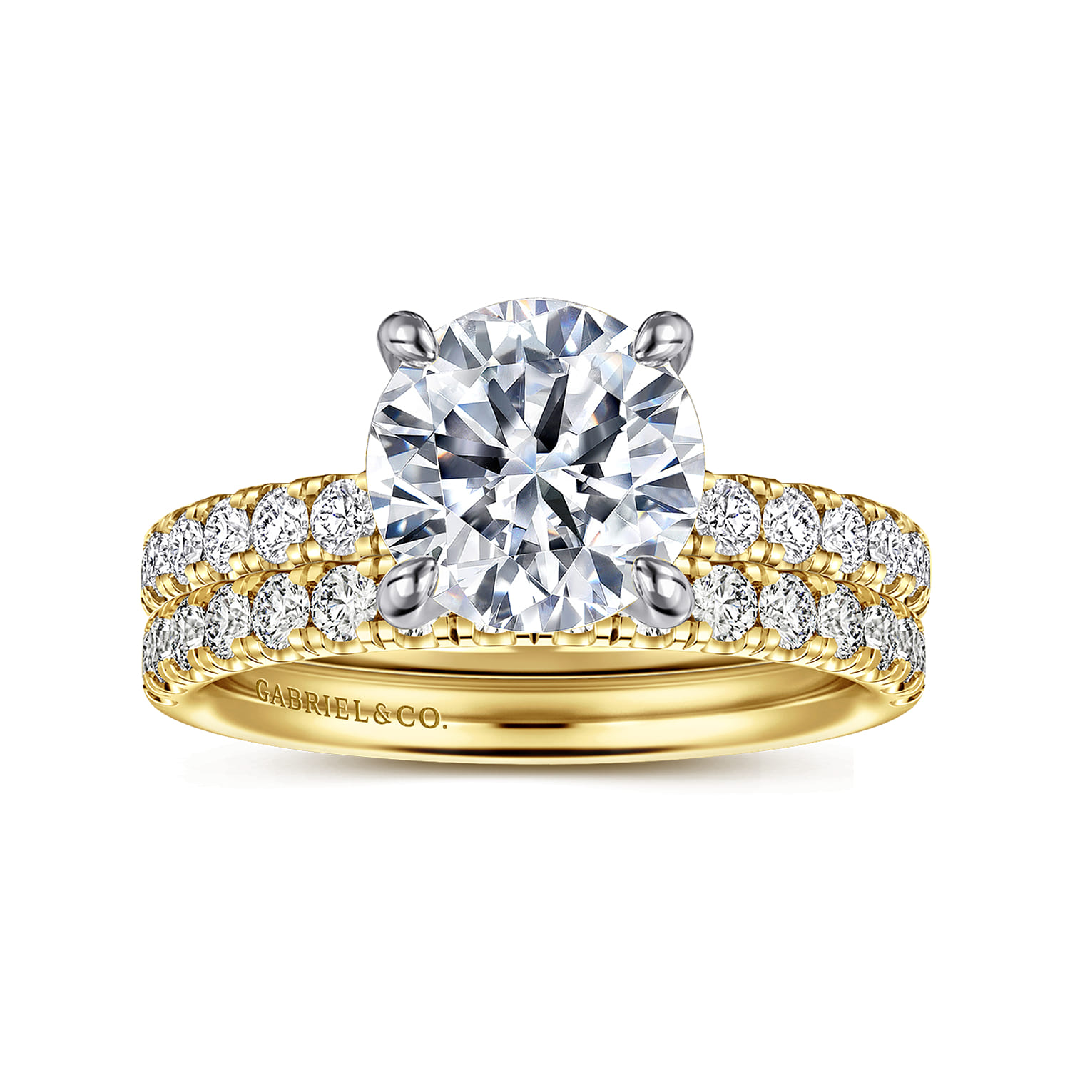 Winslow - 14K White-Yellow Gold Round Diamond Engagement Ring - 0.35 ct - Shot 4