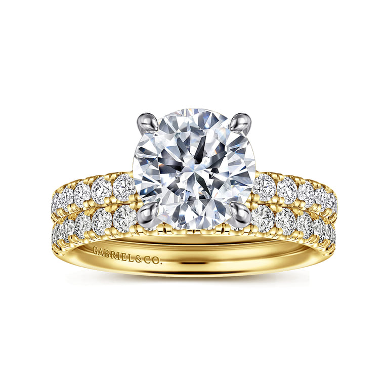 Winslow - 14K White-Yellow Gold Round Diamond Engagement Ring - 0.35 ct - Shot 4