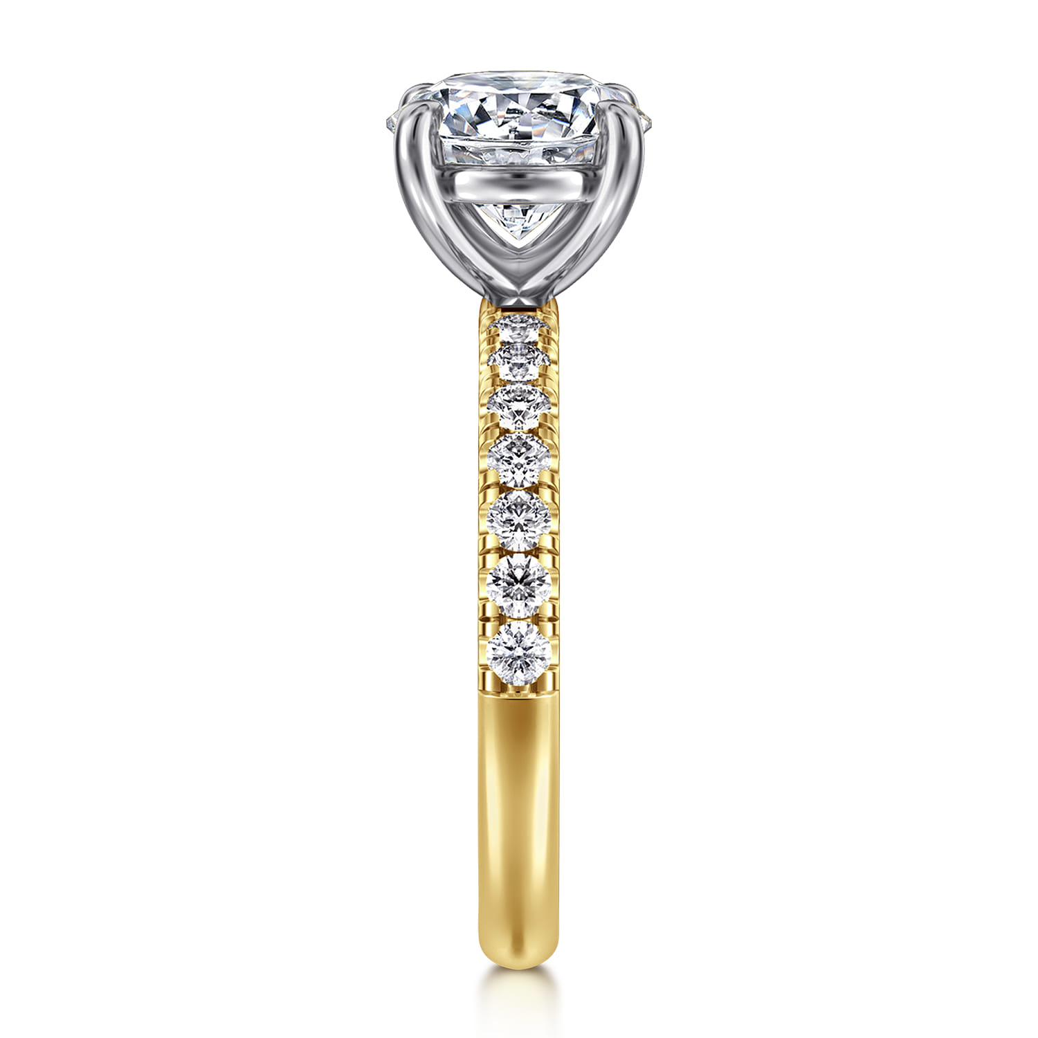 Winslow - 14K White-Yellow Gold Round Diamond Engagement Ring - 0.35 ct - Shot 5