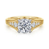 Bruno - 14K White-Yellow Gold Round Diamond Engagement Ring - 0.3 ct