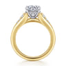 Bruno - 14K White-Yellow Gold Round Diamond Engagement Ring - 0.3 ct
