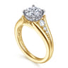 Bruno - 14K White-Yellow Gold Round Diamond Engagement Ring - 0.3 ct