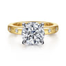 Cabata - 14K White-Yellow Gold Round Diamond Engagement Ring - 0.23 ct
