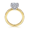 Cabata - 14K White-Yellow Gold Round Diamond Engagement Ring - 0.23 ct
