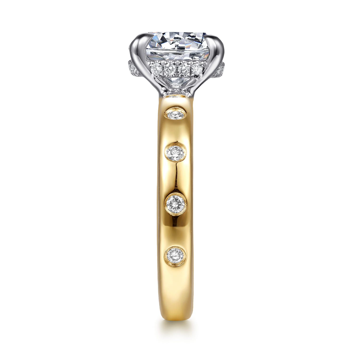 Cabata - 14K White-Yellow Gold Round Diamond Engagement Ring - 0.23 ct - Shot 5