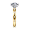 Cabata - 14K White-Yellow Gold Round Diamond Engagement Ring - 0.23 ct