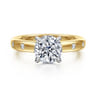 Cabata - 14K White-Yellow Gold Round Diamond Engagement Ring - 0.2 ct