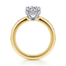 Cabata - 14K White-Yellow Gold Round Diamond Engagement Ring - 0.2 ct