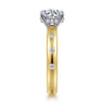 Cabata - 14K White-Yellow Gold Round Diamond Engagement Ring - 0.2 ct