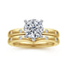 Cally - 14K White-Yellow Gold Round Diamond Engagement Ring - 0.12 ct
