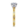Cally - 14K White-Yellow Gold Round Diamond Engagement Ring - 0.12 ct