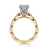 Rowan - 14K White-Yellow Gold Round Diamond Engagement Ring - 0.45 ct