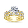 Rowan - 14K White-Yellow Gold Round Diamond Engagement Ring - 0.45 ct