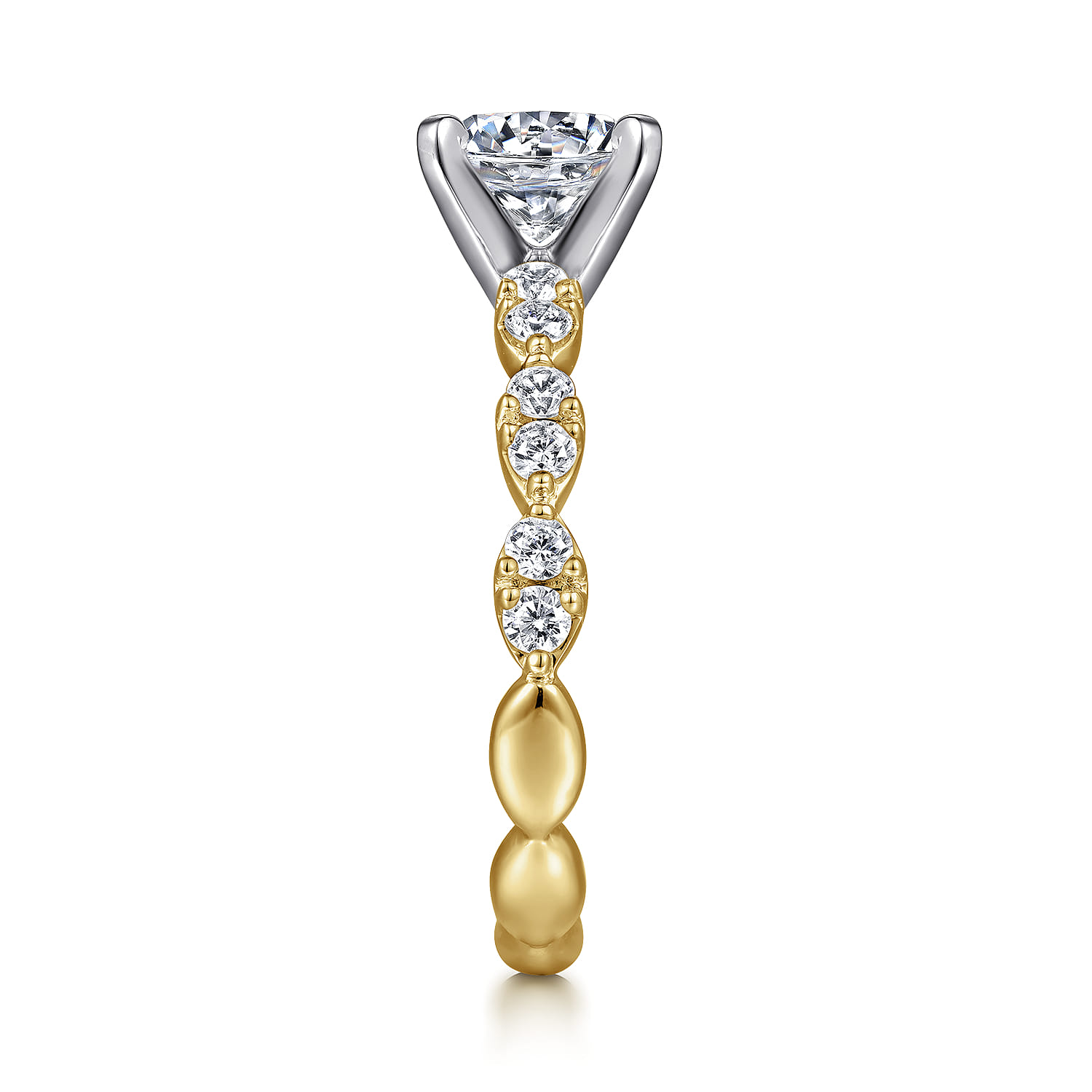 Rowan - 14K White-Yellow Gold Round Diamond Engagement Ring - 0.45 ct - Shot 5