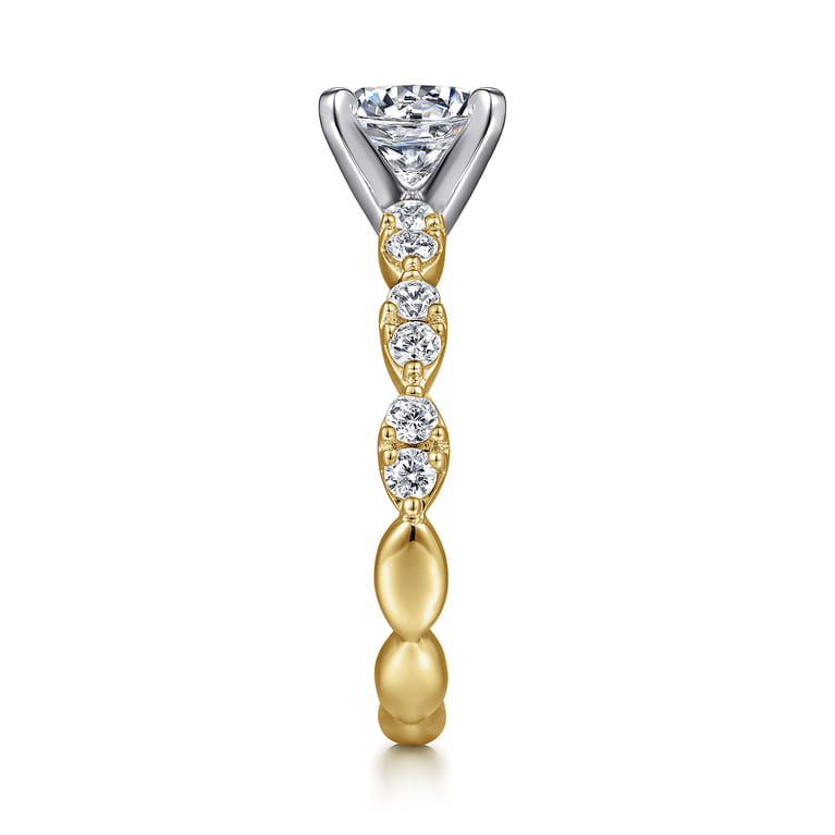 Rowan - 14K White-Yellow Gold Round Diamond Engagement Ring - 0.45 ct - Shot 5
