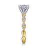 Rowan - 14K White-Yellow Gold Round Diamond Engagement Ring - 0.45 ct
