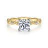 Sadie - 14K Yellow Gold Round Diamond Engagement Ring - 0.12 ct