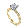 Sadie - 14K Yellow Gold Round Diamond Engagement Ring - 0.12 ct