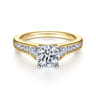 Nicola - 14K White-Yellow Gold Round Diamond Channel Set Engagement Ring - 0.46 ct