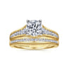 Nicola - 14K White-Yellow Gold Round Diamond Channel Set Engagement Ring - 0.46 ct