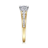 Nicola - 14K White-Yellow Gold Round Diamond Channel Set Engagement Ring - 0.46 ct