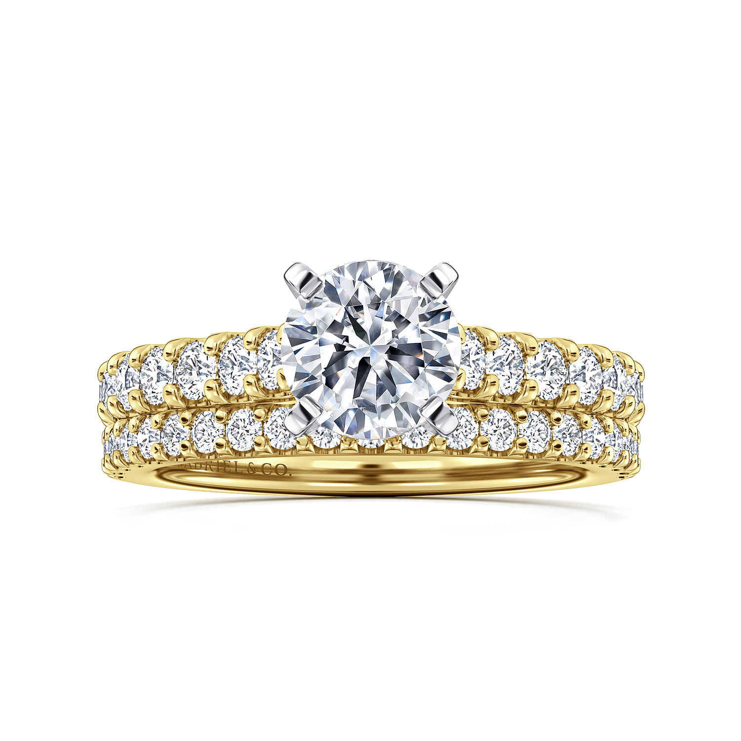 Misty - 14K Yellow and White Gold Round Diamond Engagement Ring - 0.53 ct - Shot 4