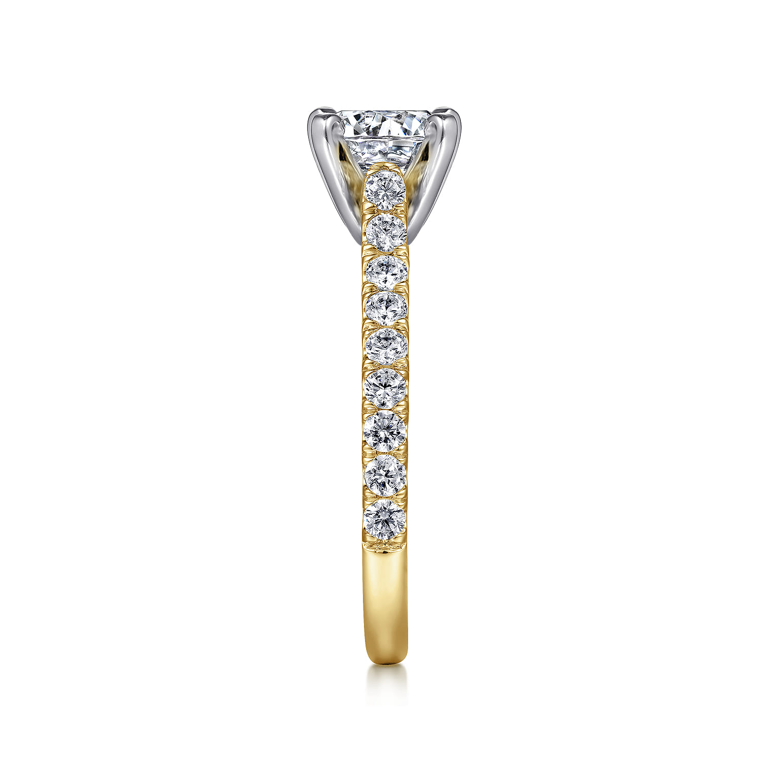 Erica - 14K White-Yellow Gold Round Diamond Engagement Ring - 0.51 ct - Shot 5