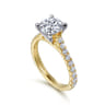 Erica - 14K White-Yellow Gold Round Diamond Engagement Ring - 0.51 ct