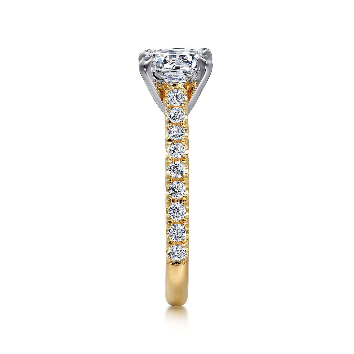 Erica - 14K White-Yellow Gold Round Diamond Engagement Ring - 0.51 ct - Shot 4