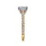 Erica - 14K White-Yellow Gold Round Diamond Engagement Ring - 0.51 ct